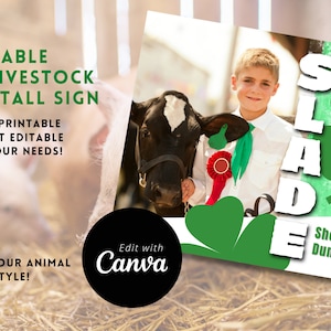 Marketing Your Animal Editable Fair Stall Livestock Sign