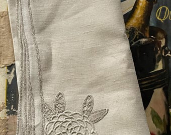 Servilletas francesas antiguas, bordado para ajuar