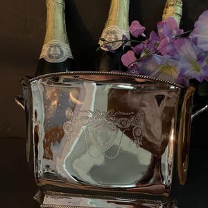 Vintage French Chmpagne Cooler, Wine Bucket, Large, Silver Chased