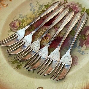 Vintage English Dessert Forks, Silver Plated Sheffield