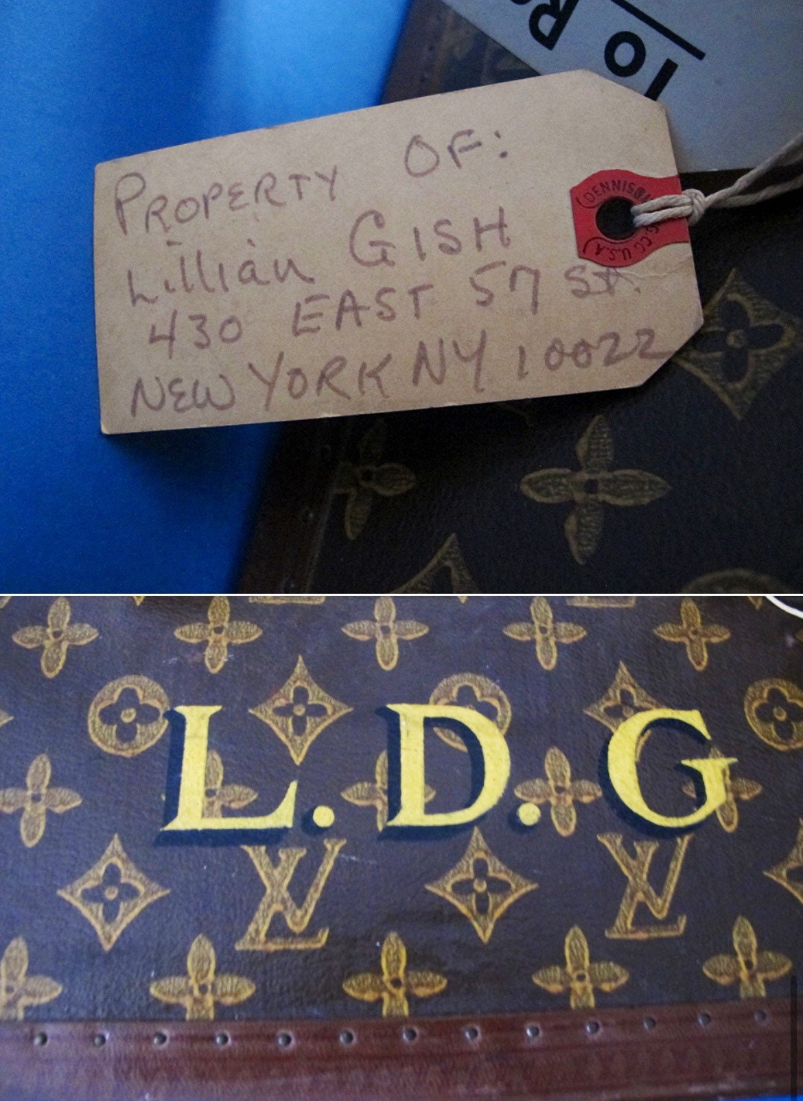 Antique Louis Vuitton Trunk Property of Lillian Gish 