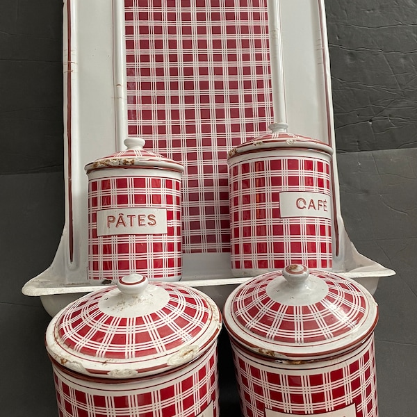 Enamel Canisters Etsy