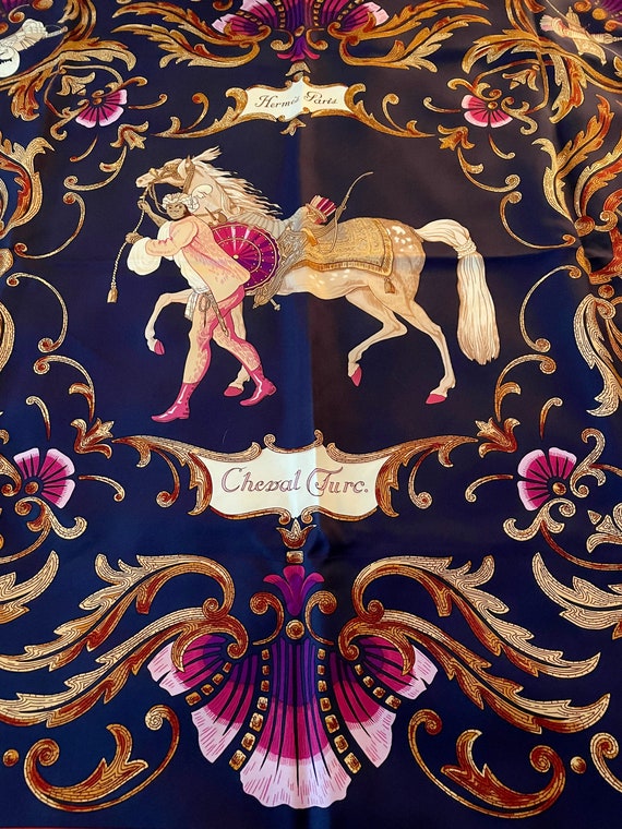 Vintage Hermes Scarf, Paris, Cheval Turc, Christi… - image 1