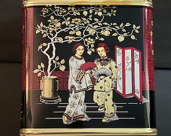 Vintage Tea Tin, Watkins, Asian, Chinese, Large, Hinged