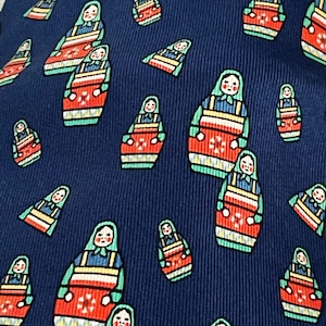 Vintage Hermes Silk Tie, Matrushkas, Colorful