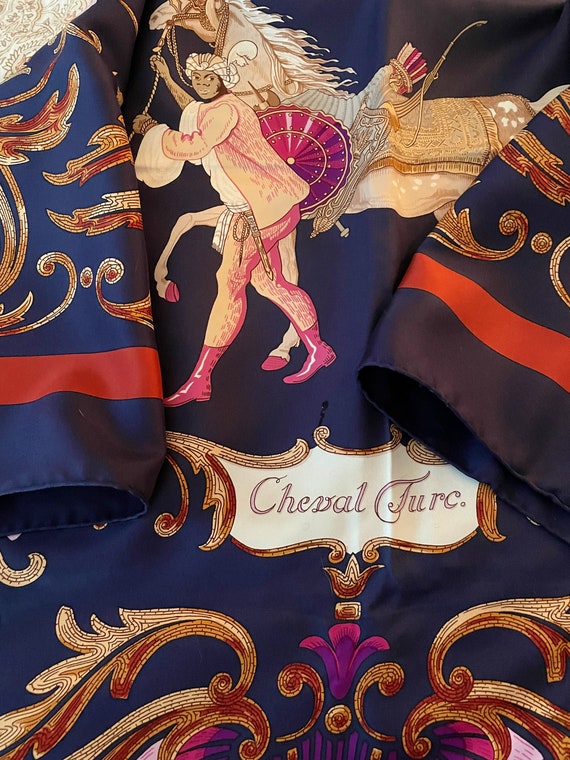 Vintage Hermes Scarf, Paris, Cheval Turc, Christi… - image 7