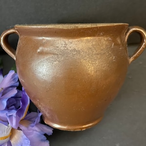 Vintage French Confit Pot, Brown Glaze