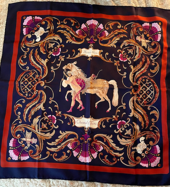 Hermès Paris Cheval Turc スカーフ Vintage Hermes Scarf, Paris, Cheval Turc, Christiane