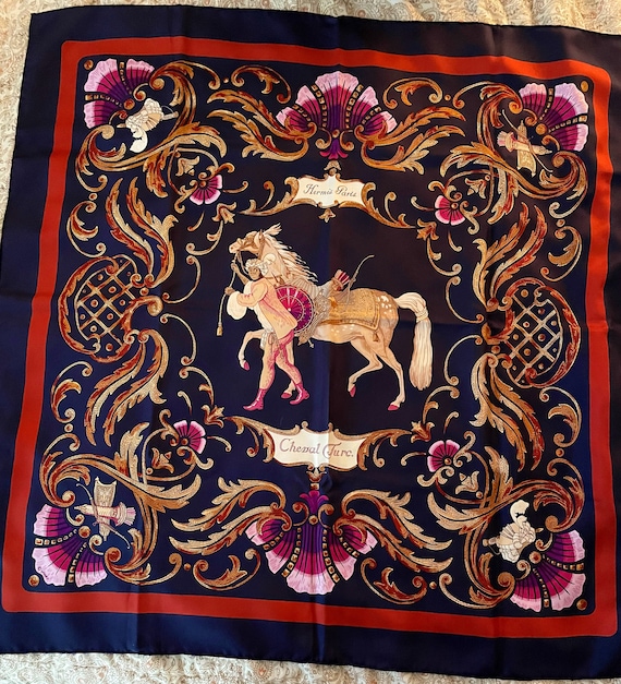 Vintage Hermes Scarf, Paris, Cheval Turc, Christi… - image 2