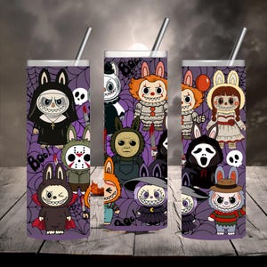 horror Labubu  wrap 20 oz for sublimation skinny tumbler