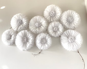 9 Tissue Paper Flowers Backdrop, Bridal Shower Decoration, Flower Wall, PICK YOUR COLORS