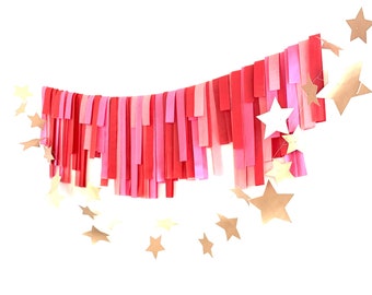 Custom Baby Shower Fringe Garland, Streamer Backdrop, Bridal Shower Decoration, Birthday Party Garland, PICK YOUR COLORS