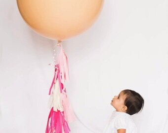 Blush Balloon With DIY Tassel Tail | First Birthday Balloons