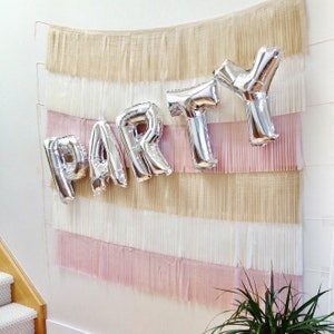 Fringe Garland Backdrop, Photo Booth Backdrop, Custom Fringe Curtain, PICK YOUR COLORS image 1