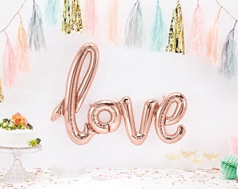 Rose Gold LOVE Balloon, Bridal Shower Decorations, Wedding Balloon, Bachelorette Party, Valentines