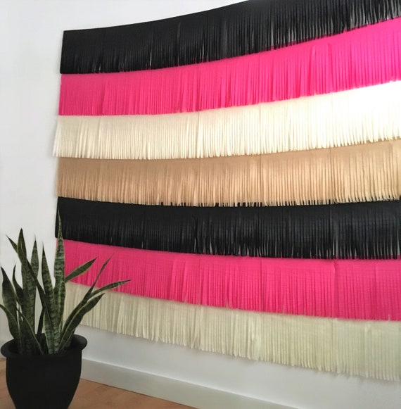 Custom Fringe Garland Photo Backdrop Piñata Wall PICK YOUR COLORS 