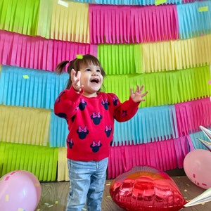 Fondo de flecos de colores personalizados, fotomatón de boda, cortina de flecos, decoración nupcial para ducha, fiesta de cumpleaños imagen 4