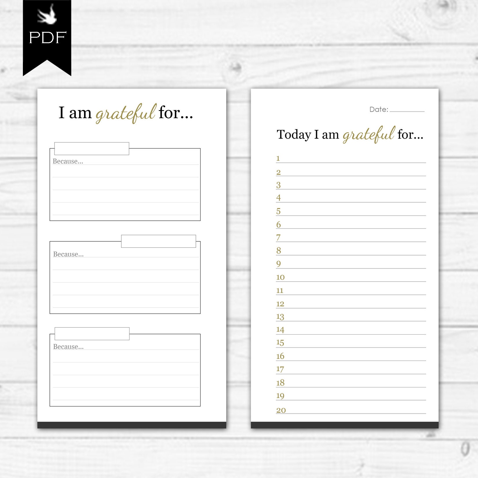 Gratitude Journal Planner Printable - Etsy