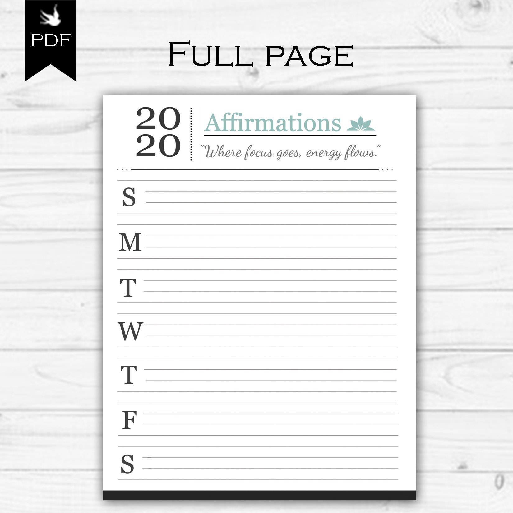 Affirmation Journal Template