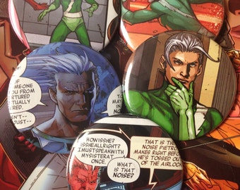 Confezione da 3 bottoni a forma di fumetto Quicksilver