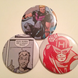 Hawkeye/Clint Barton Comic Book Button 3 pack