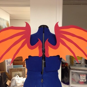 Realistic Red and Orange Dragon Cosplay Wings