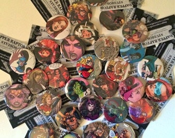 Any 3 Character Buttons - Marvel Buttons, Avengers, Doctor Who