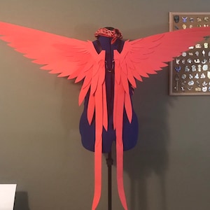 Realistic Red Tailed Bird Cosplay Wings