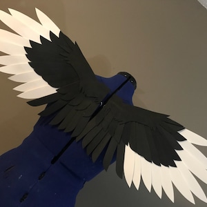 Realistic Black and White Bird Cosplay Wings