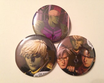 Confezione da 3 spille a fumetti di Hulkling/Teddy Altman