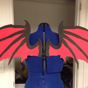 Realistic Black and Red Dragon Cosplay Wings