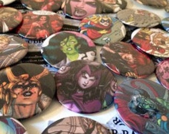 Qualsiasi 6 pulsanti personaggio - Marvel Buttons, Avengers, Doctor Who
