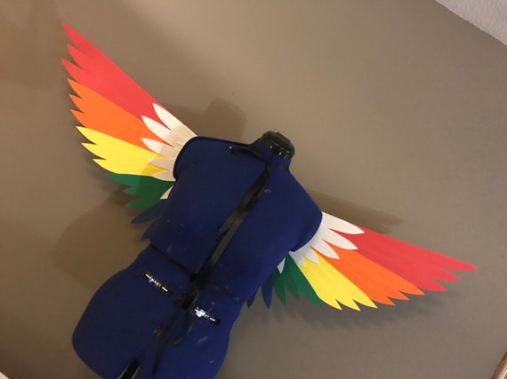 Realistische Weiß Und Regenbogen Vogel Cosplay Flügel