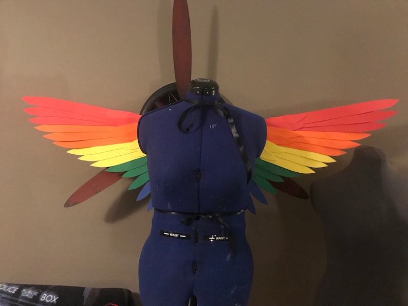 Realistic Rainbow Tailed Bird Cosplay Wings
