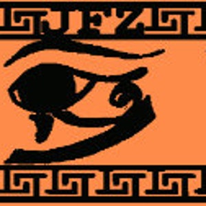 Egyptian Hieroglyphics Linen Cotton Dog Collar in Orange