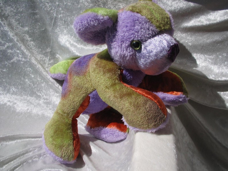 cuddly teddy bear soft toy green lavender handmade lilac bear baby shower green teddy bear purple brown decor Lavender Bear Cub brown