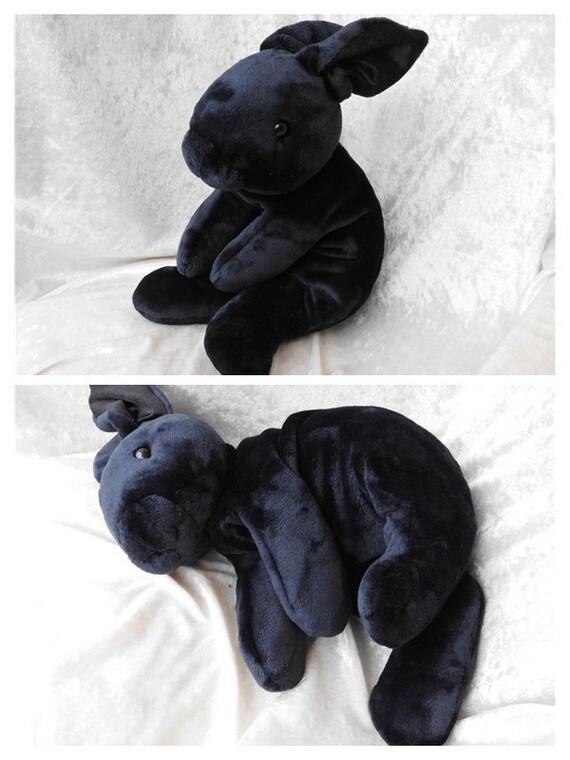 black stuffed rabbit