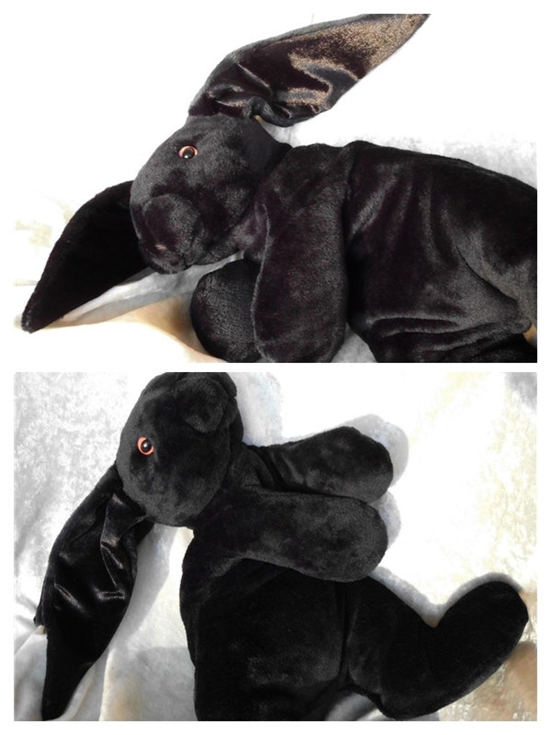 Black Rabbit plush stuffed animal BUNNY black luxury soft | Etsy