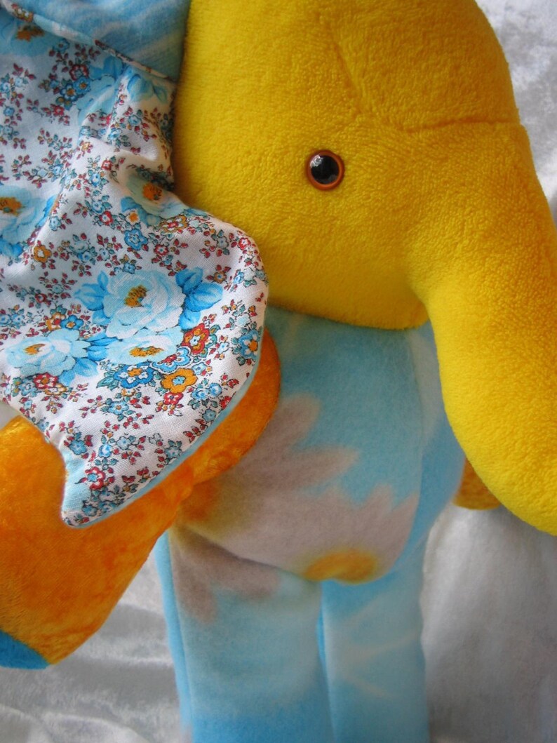 yellow elephant stuffed animal