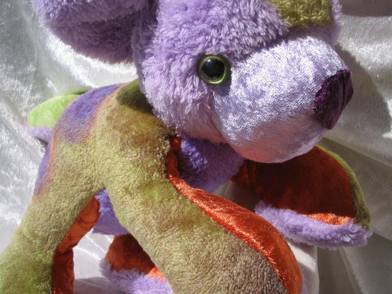 cuddly teddy bear soft toy green lavender handmade lilac bear baby shower green teddy bear purple brown decor Lavender Bear Cub brown