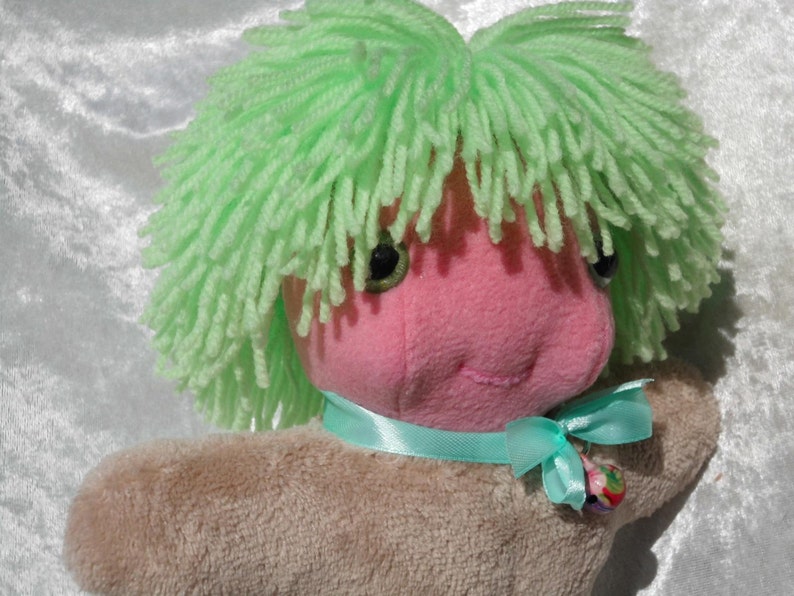 Home Decor Small Soft Dwarf Gnome Sprite Fairy WILD HAIR Mister Mint-Fresh Sea-Anemone happy cute DOLL Handmade Ooak tallhappycolors