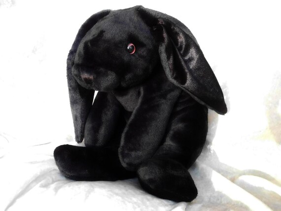 black stuffed rabbit