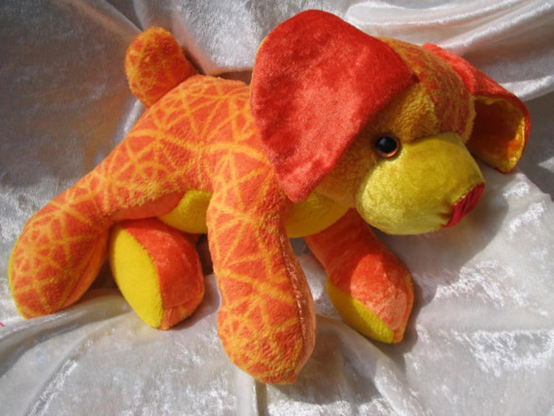 ORANGE PUPPY PLUSH soft toy orange puppy yellow stuffed dog Etsy