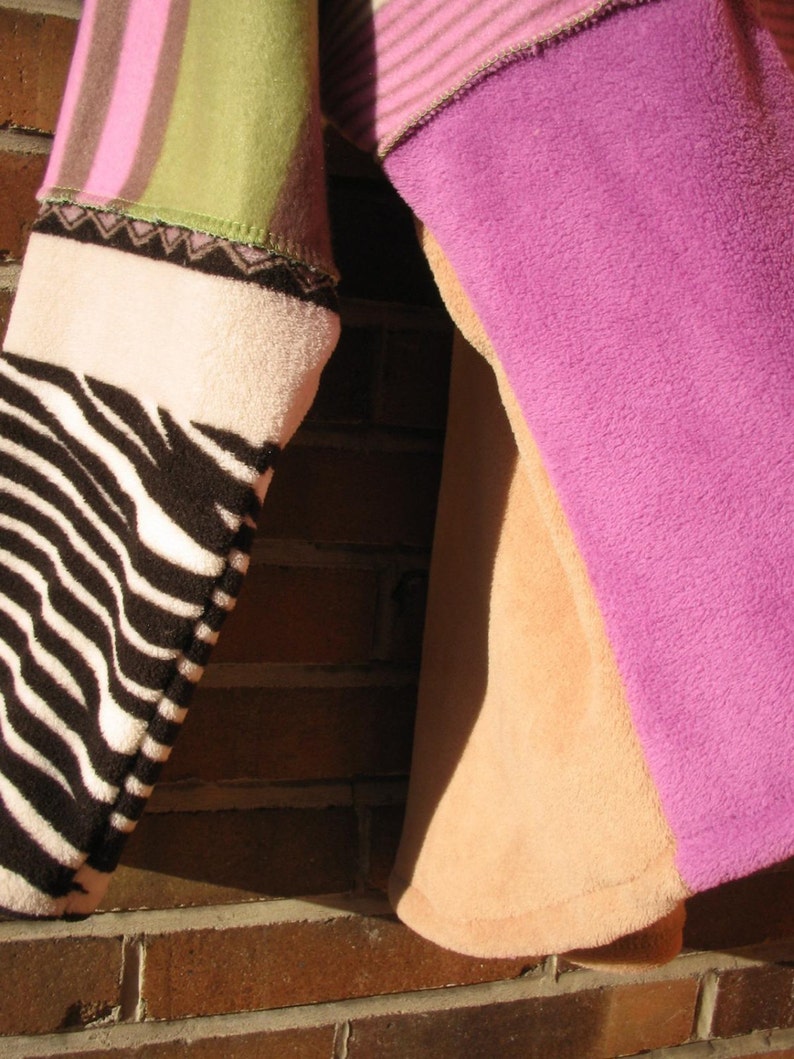 Lavender Zebra Sweater Tall Women xxl EXTRA LONG SLEEVES purple green fleece pullover oversize warm sweater tall women clothing handmade