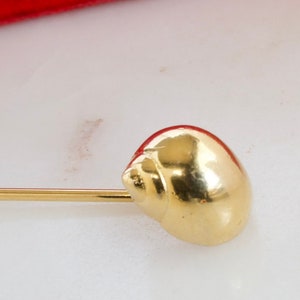 Vintage Gold Shell Stick Pin - Shell Pin