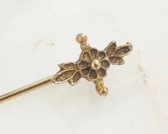 Vintage Romantic Red Rose Gold Tone Stick Pin - Etsy