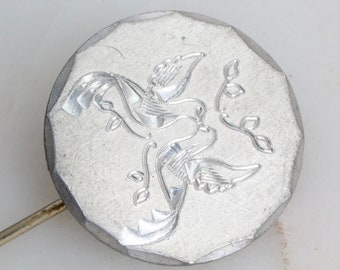 Vintage Bird Stick Pin - Kissing Bird Stick Pin - Bird Pin - Pewter Bird Stick Pin