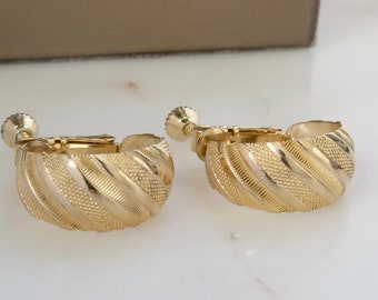 Vintage Gold Half Hoop Earrings