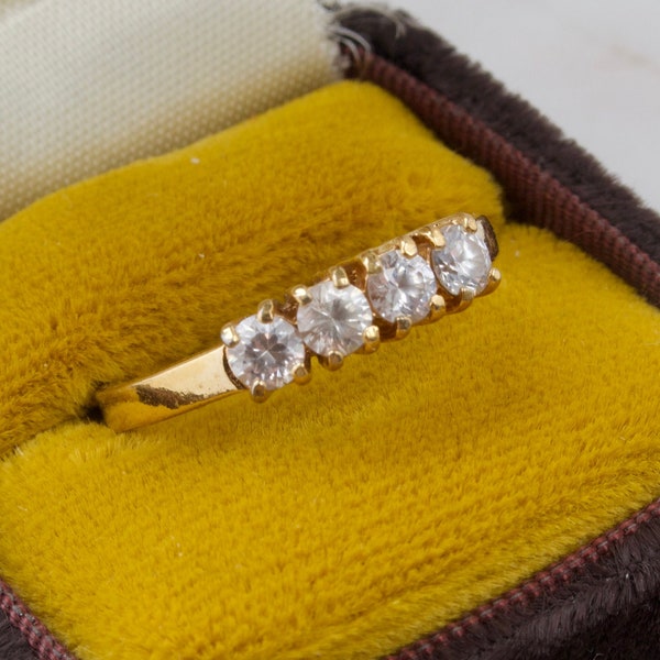 Vintage Korea Gold CZ Ring - Size 9.5 - Gold Ring - Gift For Her