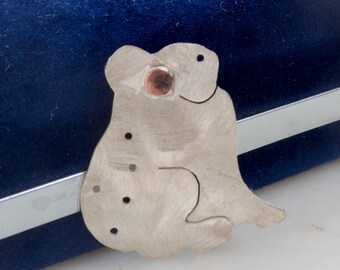 Broche vintage de koala en plata de ley - Pin de animal